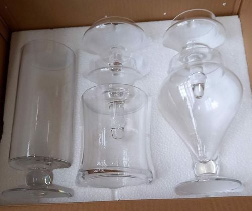 Zestaw Przezroczystych Szklanych Słojów Aptecznych na Arena.pl