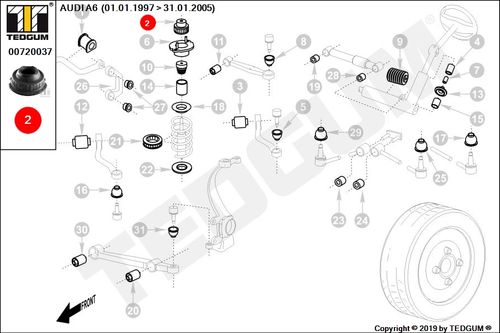 AUDI A6 ELEMENT MOCOWANIA AMORTYZATORA 97-05 na Arena.pl
