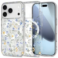 etui tech-protect flexair magsafe na iphone 17 pro max- stokrotki z liśćmi