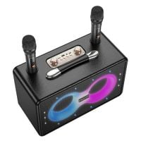 HOCO zestaw karaoke bezprzewodowy głośnik + 2 x bezprzewodowy mikrofon LED