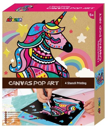 MALOWANIE SZABLONOWE JEDNOROŻEC PŁÓTNO POP ART na Arena.pl