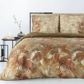 Pościel Marika 200x220 + 70x80x2 satyna beż-brąz pudełko