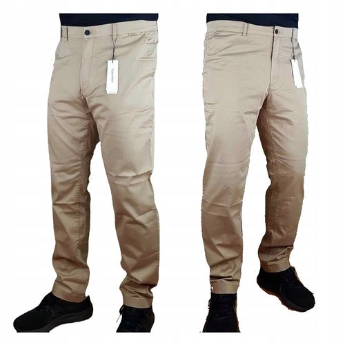 Spodnie Calvin Klein K10K109914-PF2 Sateen Chino oddychające beżowe W40/L32 na Arena.pl