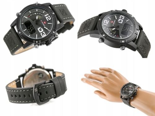 ZEGAREK MĘSKI NAVIFORCE CARBON +BOX +GRAWER datownik budzik stoper minutnik na Arena.pl