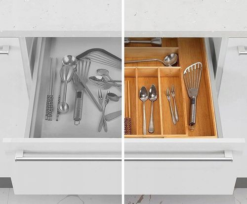 ORGANIZER NA SZTUĆCE WKŁAD DO SZUFLADY REGULOWANY BAMBUSOWY DREWNIANY na Arena.pl