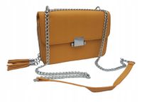 Maxfly - stylowa torebka z łańcuszkiem skóra ekologiczna żółty miodowy 7022