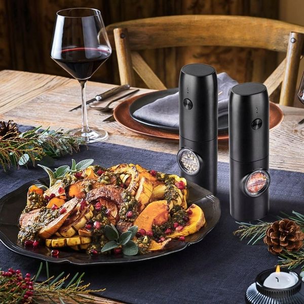 USB ŁADOWANIE ELEKTRYCZNY MŁYNKÓW DO SOLI I PIEPRZU, 2X MŁYNEK DO PRZYPRAW zdjęcie 3