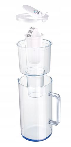 Dzbanek filtrujący szklany Aquaphor Nord 2,5l z wkładem A5 (350l), biały na Arena.pl
