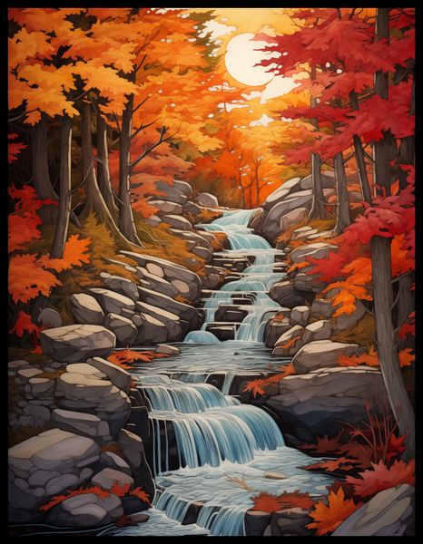 Plakat 50x65cm Jesienne Wodospady zdjęcie 2