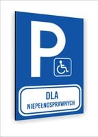 Tabliczka znak informacyjny nadruk 20x15 PARKING DLA NIEPEŁNOSPRAWNYCH