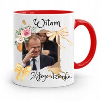 Kubek Czerwony Donald Tusk Po Platforma Prezent Z Nadrukiem Ze Zdjęciem