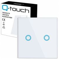 WŁĄCZNIK WYŁĄCZNIK ŚWIATŁA SZKLANY DOTYKOWY PODWÓJNY BIAŁY SZKŁO BIAŁE