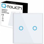 WŁĄCZNIK WYŁĄCZNIK ŚWIATŁA SZKLANY DOTYKOWY PODWÓJNY BIAŁY SZKŁO BIAŁE