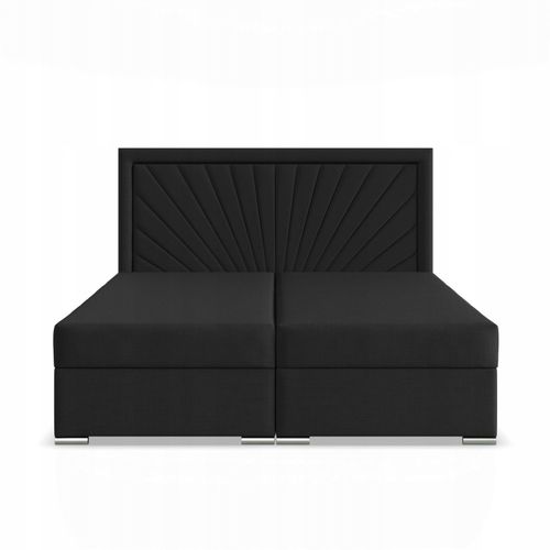 Łóżko Kontynentalne VICENZA CZARNE Podwójne Tapicerowane Pojemnik 160x200 na Arena.pl