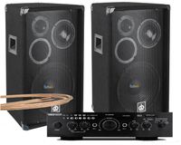 ZESTAW KOLUMN 600W WZMACNIACZ BLUETOOTH USB SD AUX NAGŁOŚNIENIE 5K