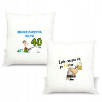 Poduszka z nadrukiem BRANIE ZACZYNA SIĘ PO 40-TCE