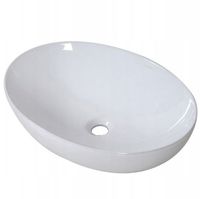 CERAMICZNA UMYWALKA NABLATOWA STAWIANA BIAŁA OWALNA