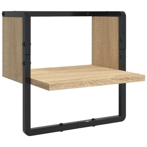 Zestaw 4 półek ściennych z drążkami, dąb sonoma na Arena.pl