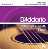 Struny do gitary akustycznej akustyka Phosphor Bronze Daddario EJ38H 10-27