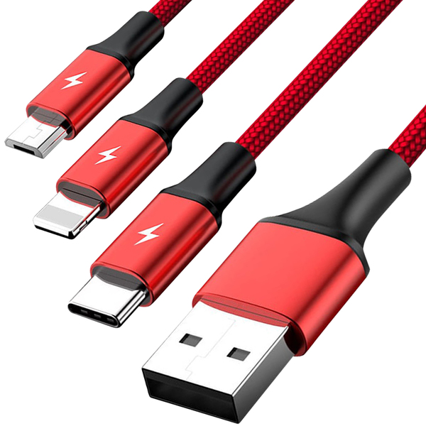 Unitek 3-in-1 USB Kabel ładujący C4049RD zdjęcie 1