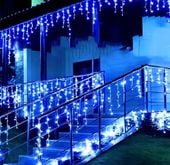 SOPLE 500 LED KURTYNA LAMPKI ZEWNĘTRZNE IP44 FLASH NIEBIESKIE 25M