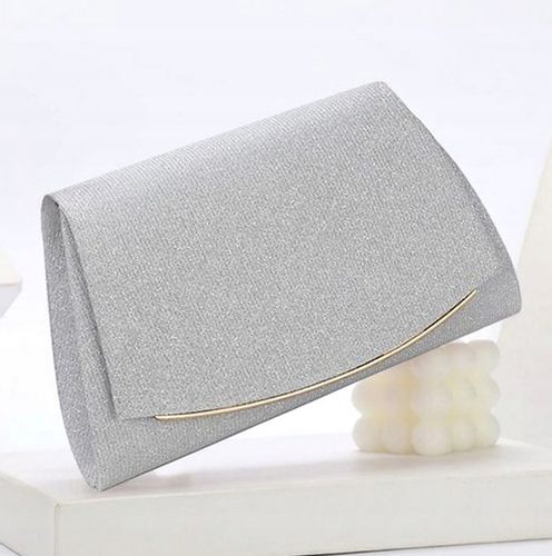 Srebrna Torebka Wieczorowa Kopertówka Wizytowa Łańcuszek Elegancka na Arena.pl