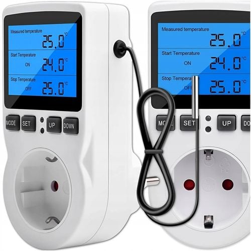 TERMOSTAT ELEKTRONICZNY REGULATOR TEMPERATURY GNIAZDO SIECI 230V MAX. 3680W na Arena.pl