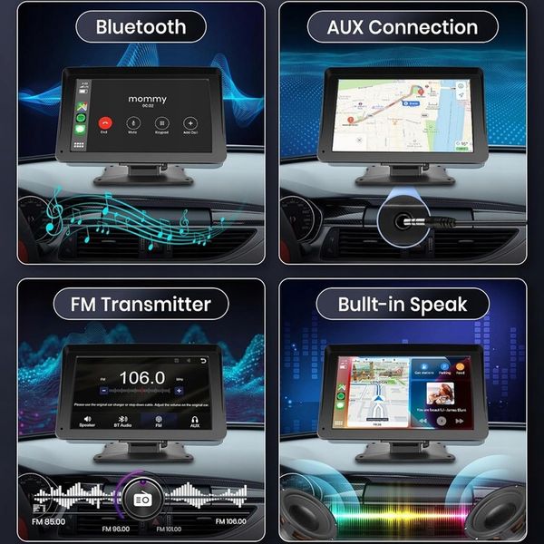 Radio stacja multimedialna do samochodu AUX Apple Carplay Android Auto 7" zdjęcie 4