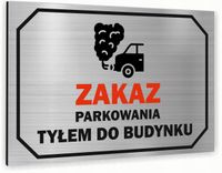 Tabliczka znak informacyjny 30x20 ZAKAZ PARKOWANIA TYŁEM Aluminiowa