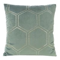 Poszewka welwetowa ze złotym nadrukiem HONEY 45x45 miętowa