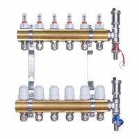 Rozdzielacz mosiężny do podłogówki 6 obwodów sekcji kolektor do rur