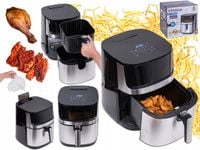 FRYTKOWNICA BEZTŁUSZCZOWA LINBOX 5507 8 LITRÓW Z 2 GRZAŁKAMI I FUNKCJĄ PARY