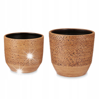 CERAMICZNE DONICZKI DOTS&LINES, 2 SZTUKI, Ø 20 cm i Ø 25 CM, IBERGARDEN