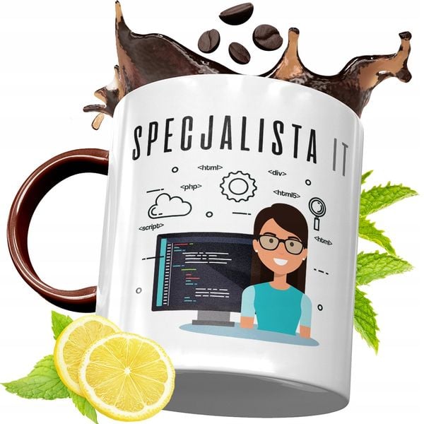 Kubek Bordowy Dla Informatyka Na Urodziny Prezent Z Nadrukiem Ze Zdjęciem zdjęcie 1