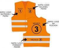 Kamizelka odblaskowa z nadrukiem logo napisem XXL