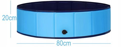 BASEN OGRODOWY DLA PAS, ZWIERZĄT, DZIECI SKŁADANY DEXTER 80x20 cm na Arena.pl