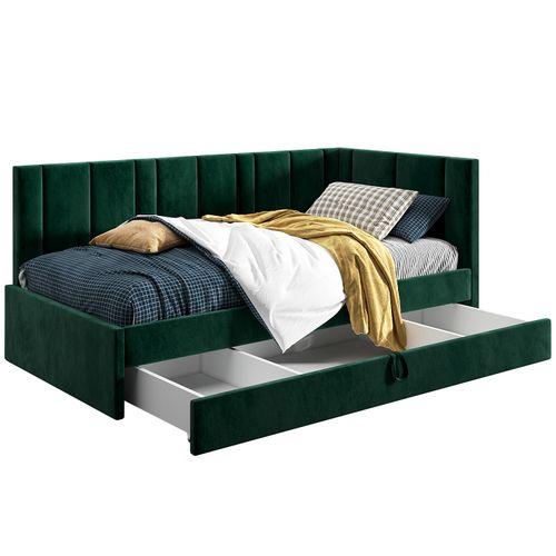 Łóżko młodzieżowe 100x200 Supreme Luka, Czarny, Szuflada na Arena.pl