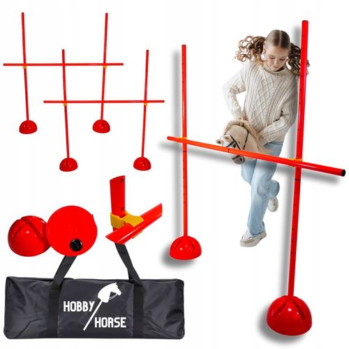 3x PRZESZKODA HOBBY HORSE DO SKAKANIA KOŃ NA KIJU Płotek Treningowy 120 CM na Arena.pl