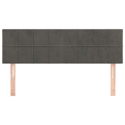 Zagłówki do łóżka, 2 szt., ciemnoszare, 72x5x78/88 cm, aksamit na Arena.pl