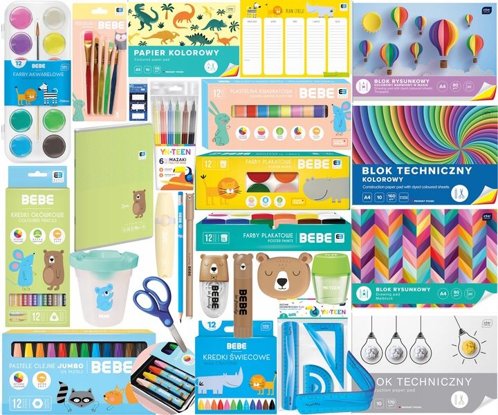BEBE INTERDRUK DUŻA WYPRAWKA ZESTAW DO SZKOŁY XXL 1-3 + GRATIS 26 ELEMENTÓW zdjęcie 1