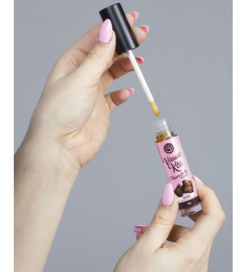 Lip Gloss Vibrant - wibrujący błyszczyk brownie zdjęcie 3