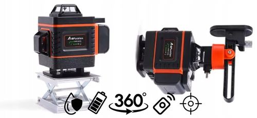 POZIOMICA LASEROWA BLOKADA WAHADŁA 360 LASER KRZYŻOWY DUŻY STATYW +BATERIE na Arena.pl