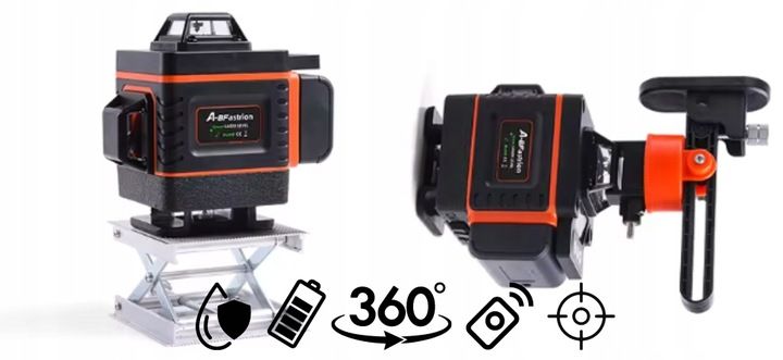 POZIOMICA LASEROWA BLOKADA WAHADŁA 360 LASER KRZYŻOWY DUŻY STATYW +BATERIE zdjęcie 5