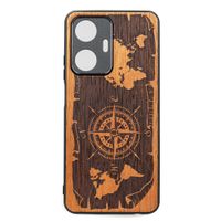 Drewniane Etui Bewood Realme C55 RÓŻA WIATRÓW MERBAU
