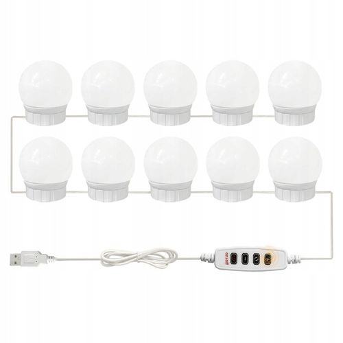 ŚWIATEŁKA LAMPKI LED NA LUSTRO TOALETKI MAKIJAŻ 10 POZIOMÓW JASNOŚCI 2 na Arena.pl