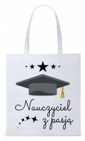 Dzień Nauczyciela Prezent Torba Eco Biała Shopper Z Nadrukiem Ze Zdjęciem