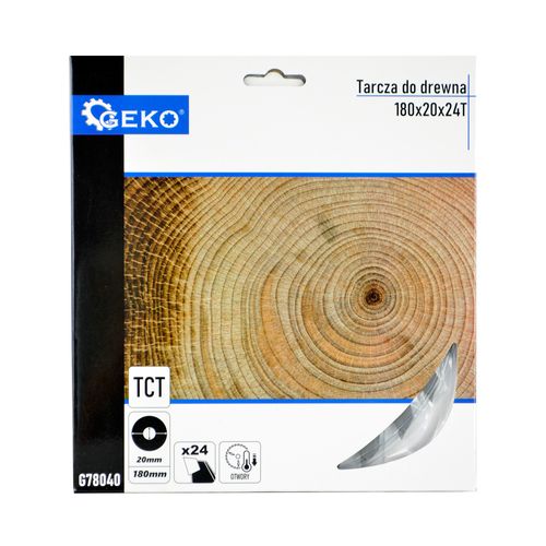 PIŁA TARCZA WIDIOWA DO CIĘCIA DREWNA 180x20 24 ZĘBY TNĄCE GEKO G78040 na Arena.pl