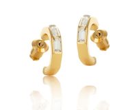 kolczyki półkola z kryształkami (p9525au)