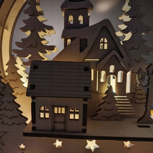 Drewna świąteczna Dekoracje świąteczne Domek Drewniany Ozdoba 3D LED na Arena.pl