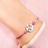 Srebrna bransoletka dla dziewczynki sznurkowa jednorożec srebro 925